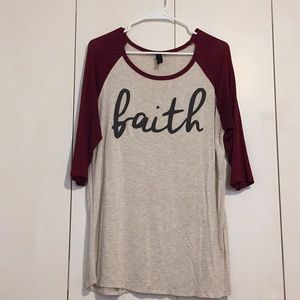 Faith baseball tee
